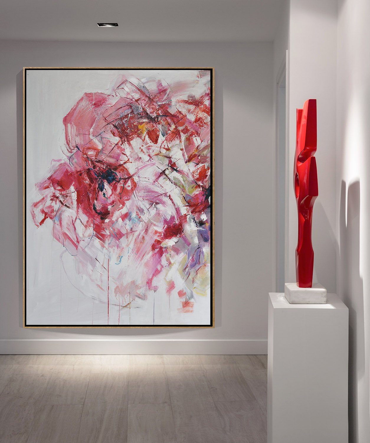 Vertical Abstract Flower Oil Painting #LX76B - Click Image to Close